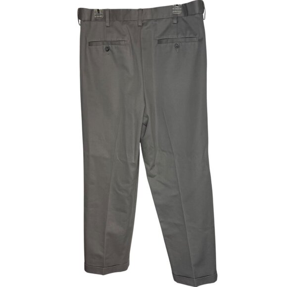 Croft & Barrow Men's 34X30‎ Business Slacks Pants Gray Trouser Cuffed Office - Picture 3 of 5